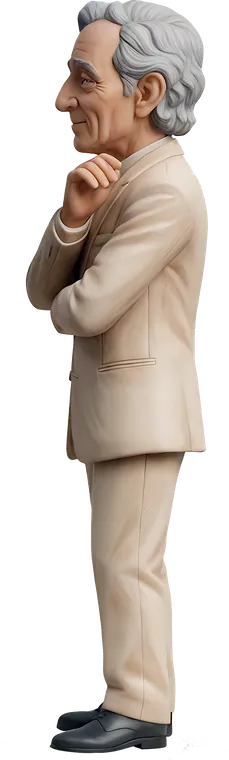 Charles Aznavour superLegend figure, from the side